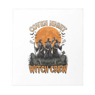Halloween-Hexen-Shirt Vintage Graviert Coven Nacht Notizblock