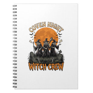 Halloween-Hexen-Shirt Vintage Graviert Coven Nacht Notizblock