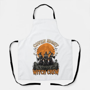 Halloween-Hexen-Shirt Vintage Graviert Coven Nacht Schürze