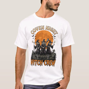 Halloween-Hexen-Shirt Vintage Gravur Coven Nacht T-Shirt