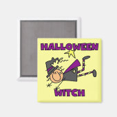 Halloween Hexen T - Shirt und Geschenke Magnet (Vorderseite/Rückseite)