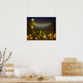 Halloween Hexen tanzen im Mondschein Poster (Küche)