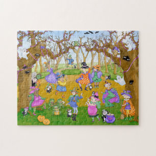 Halloween Hexen Tanzparty Puzzle