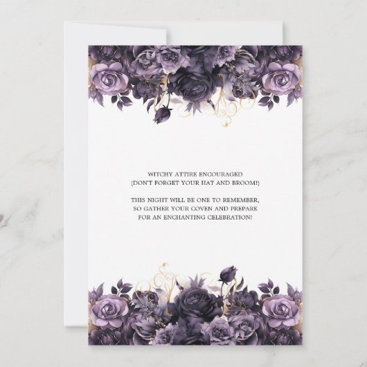 Halloween-Hexen-Teeparty Einladung (Rückseite)