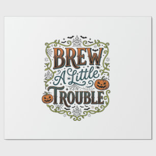 Halloween-Hexen-Typografie Braut Ein Wenig Ärger_1 Geschenkpapier