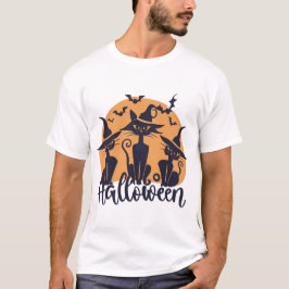 Halloween Hexen und schwarze Katzen T-Shirt