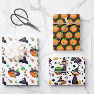 Halloween Hexen und Stuck Geschenkpapier Set