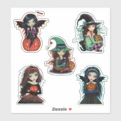 Halloween Hexen und Vampires Big Eye-Süssen Aufkleber (Blatt)