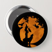 Halloween Hexen, Wolf Raven und Owl Button (Vorne & Hinten)
