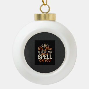 Halloween Hexen-Zauber-Grafik_1 Keramik Kugel-Ornament