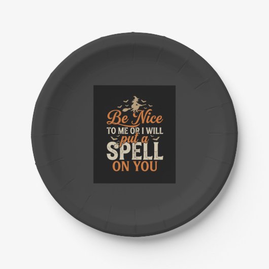 Halloween-Hexen-Zauber-Grafik_1 Pappteller (Vorderseite)