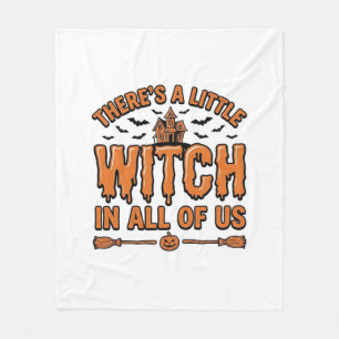 Halloween Hexen Zitat Vintage Vektor Design_1 Fleecedecke