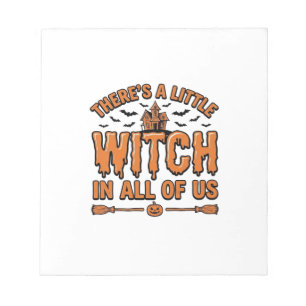 Halloween Hexen Zitat Vintage Vektor Design_1 Notizblock