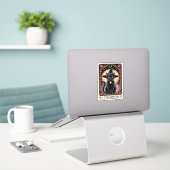 Halloween Hexenaesthetic Cat Lovers Gothic Tarot Aufkleber (Laptop auf Schreibtisch)