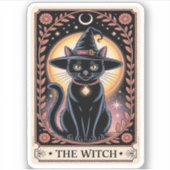Halloween Hexenaesthetic Cat Lovers Gothic Tarot Aufkleber (Vorderseite)