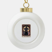 Halloween Hexenaesthetic Cat Lovers Gothic Tarot Keramik Kugel-Ornament (Vorderseite)