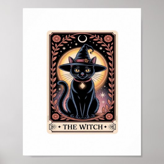 Halloween Hexenaesthetic Cat Lovers Gothic Tarot Poster (Vorne)