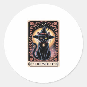 Halloween Hexenaesthetic Cat Lovers Gothic Tarot Runder Aufkleber