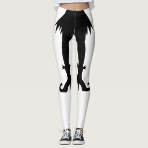 Halloween-Hexenbeine mit Rock und Stiefeln Leggings