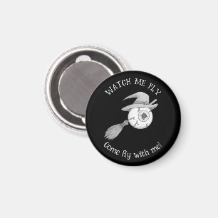 Halloween-Hexenbesen und beängstigendes Augenbraue Magnet