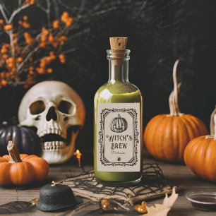 Halloween Hexenbraun trinkt Funny Spooky Wine Weinetikett