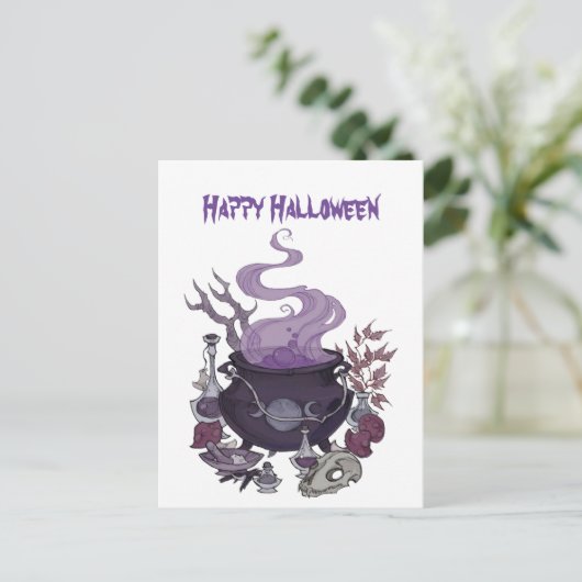 Halloween Hexenbrew Postkarte (Stehend Vorderseite)