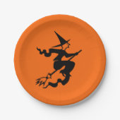 Halloween Hexenbroomstick Orange Black 4Alex Pappteller (Vorderseite)