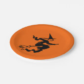 Halloween Hexenbroomstick Orange Black 4Alex Pappteller (Schrägansicht)