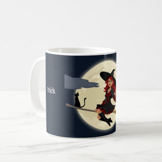 Halloween-Hexendesign anpassen Kaffeetasse (Vorderseite Links)