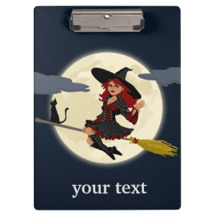 Halloween Hexendesign anpassen Klemmbrett