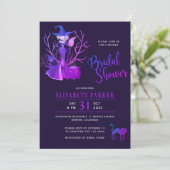 Halloween Hexendunkles Brautparty Einladung (Stehend Vorderseite)