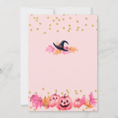 Halloween Hexenfall Blush Pink Girl Dusche Einladung (Rückseite)