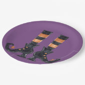 Halloween Hexenfeet Pappteller (Schrägansicht)