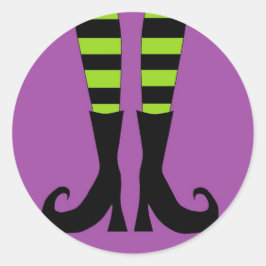 Halloween Hexenfeet Runder Aufkleber