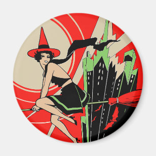 Halloween Hexenfliegen (Vintag) Magnet