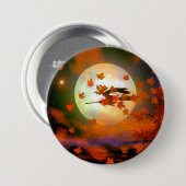 Halloween-Hexenflug Button (Vorne & Hinten)