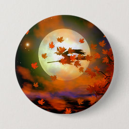 Halloween-Hexenflug Button