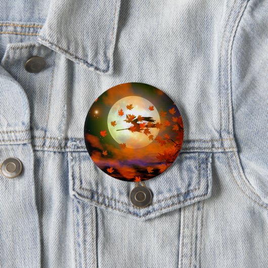 Halloween-Hexenflug Button (Beispiel)
