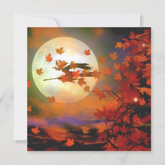 Halloween-Hexenflug Einladung (Rückseite)