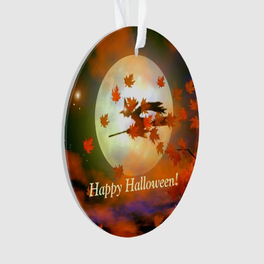 Halloween-Hexenflug Ornament (Vorderseite)