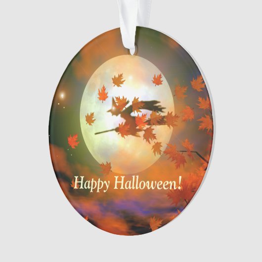 Halloween-Hexenflug Ornament (Vorderseite)