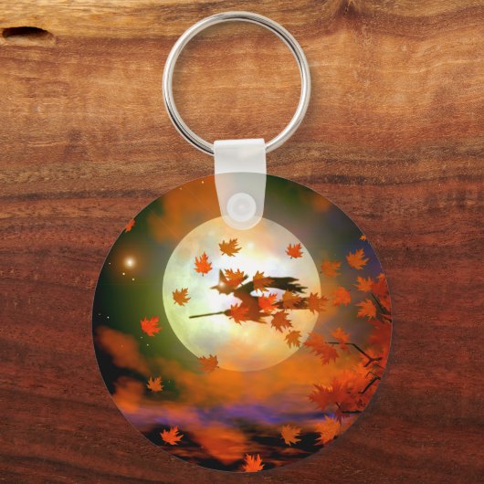 Halloween-Hexenflug Schlüsselanhänger (Vorderseite)