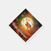 Halloween-Hexenflug Serviette (Ecke)