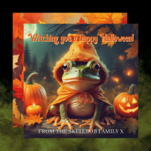Halloween-Hexenfrosch | Quadratisch Whimsical