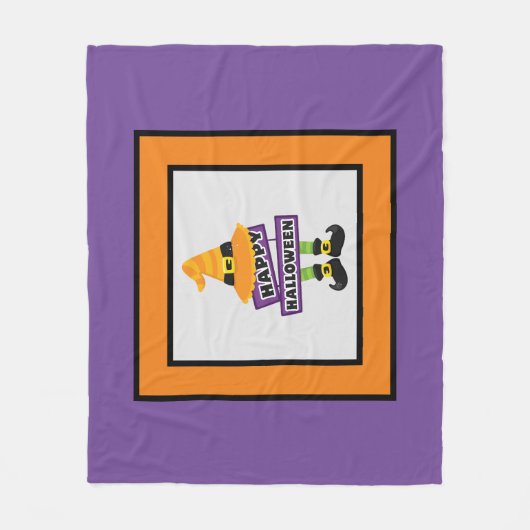 Halloween Hexenfutter und Hut Fleecedecke (Vorderseite)