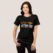 Halloween-Hexengesicht modern Tri-Blend Shirt (Vorderseite voll)