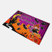 Halloween Hexenghost und Fledermäuse Fußmatte (Schrägansicht)