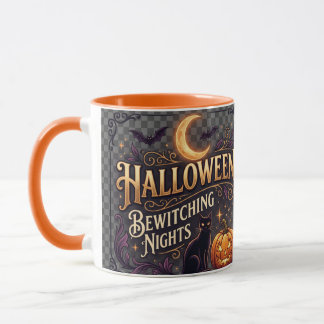 Halloween Hexenhaft Schwarz Katze Kürbis Tasse