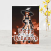 Halloween Hexenhappy Halloween Grußkarte 2 Karte (Gelbe Blume)