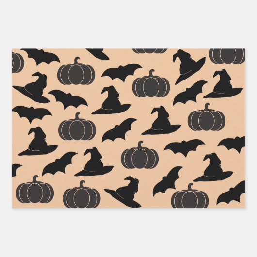 Halloween Hexenhats & Bats & Pumpkins Geschenkpapier Set (Vorderseite 2)